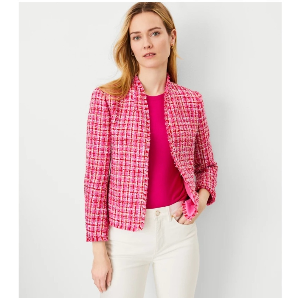 Ann Taylor Pink Tweed Blazer -NWT